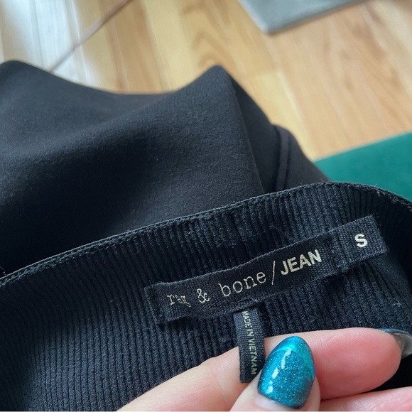 Rag & Bone/JEAN Reilly Black Ponte Zipper Calf Skinny Ankle Pull On Pants EUC S - Picture 6 of 9